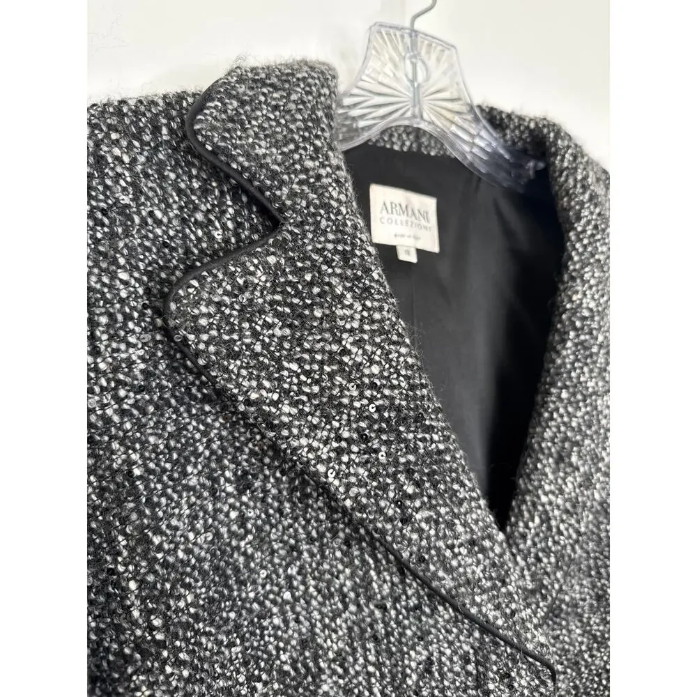 2004 Armani Collezioni Bouclé Sequin Blazer Italy Size medium